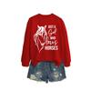 Womens Oversized Long Sleeve Hoodie Top With Horse Lover Graphic Print Cotton Blend Casual Sweatshirt Winter