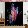 2D Flat Printing 2pcs Curtain Drapes Colorful Splatter Butterfly Digital Printed Polyester Drapes Party Decorations Perfect for
