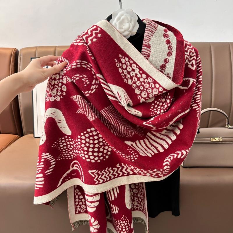 Autumn and winter new cat fashion imitation cashmere scarf women's printing temperament warm scarf air conditioner shawl