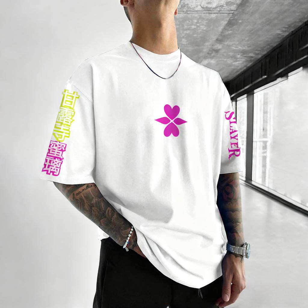 Demon Slayer Anime Co Branded T-shirt Summer Men's and Women's New Large Harajuku Casual Loose Parent Child Short Sleeve Top