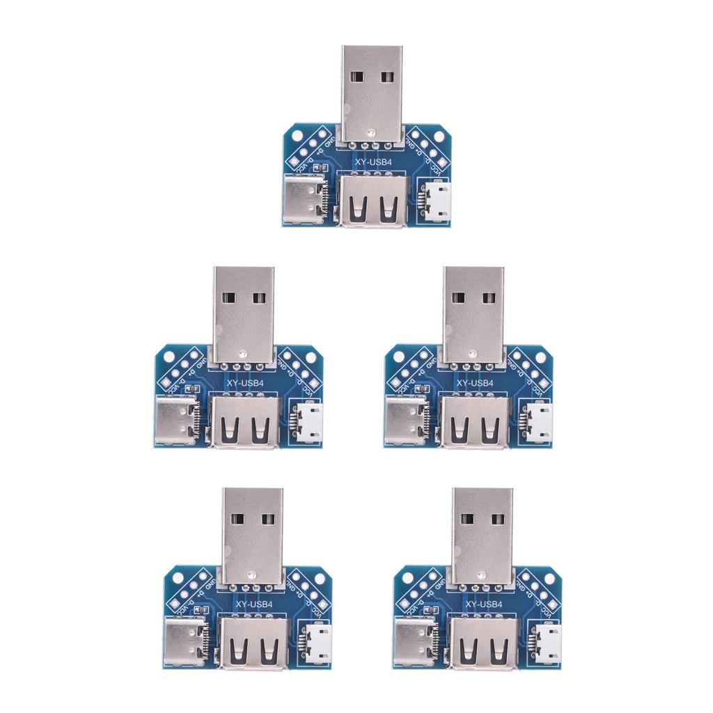 Adaptateur USB mâle vers femelle Type-C 4 broches 2,54 mm, 5 pièces