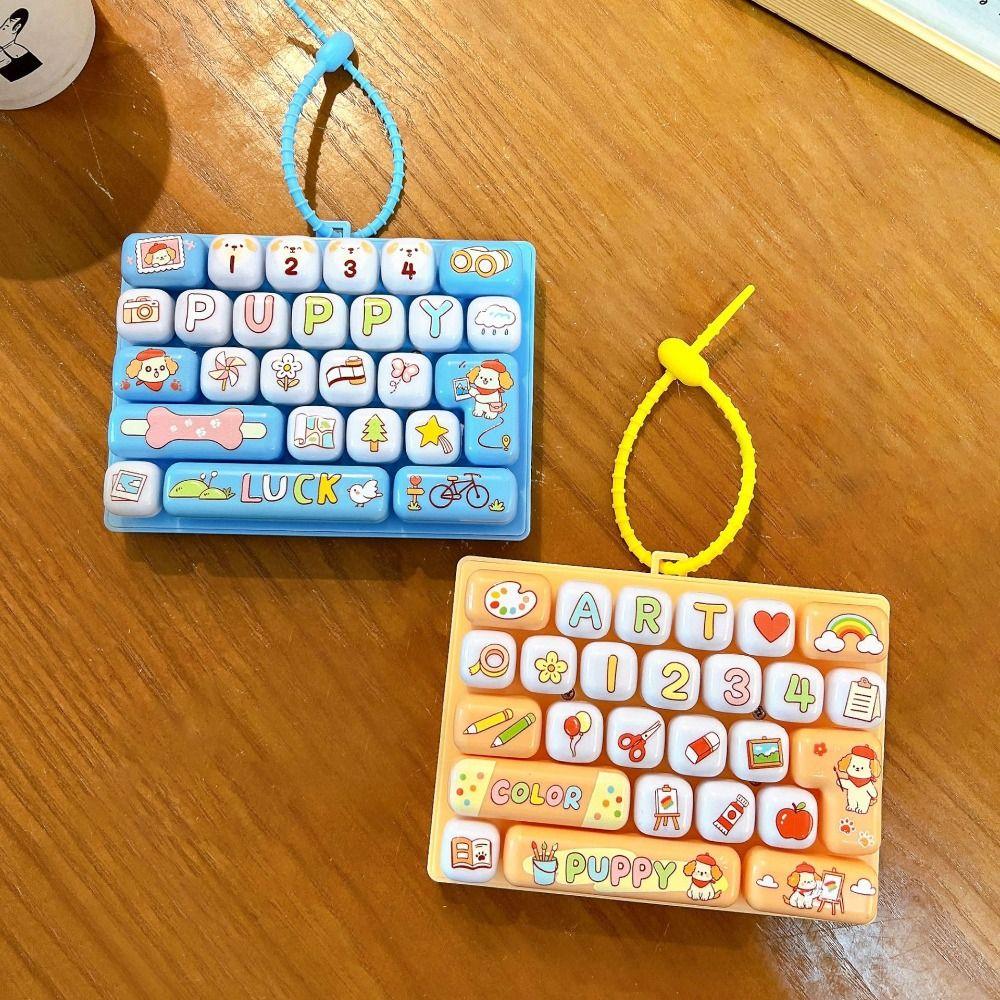 Keycap Clicker Fidget Keyboard Keychain 26-Key Stress Relief Fidget Toy  Party Favor Gift