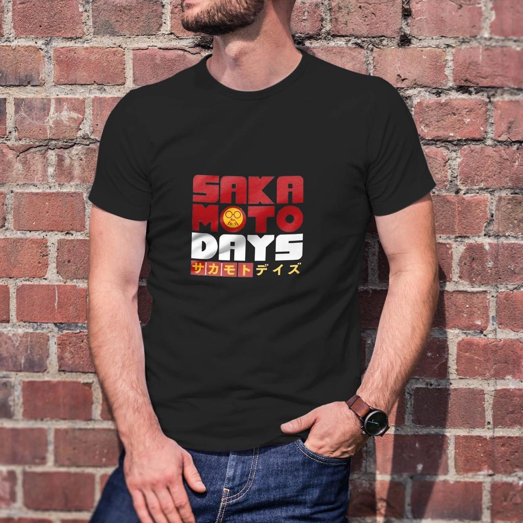 2025 Sakamoto Days T sihrt LOGO Graphic Men's and Women's 100% Cotton Crewneck T-shirt