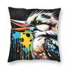 Kookaburra Graffiti Square Pillowcase Polyester Linen Velvet Pattern Zip Decorative Home Cushion Cover