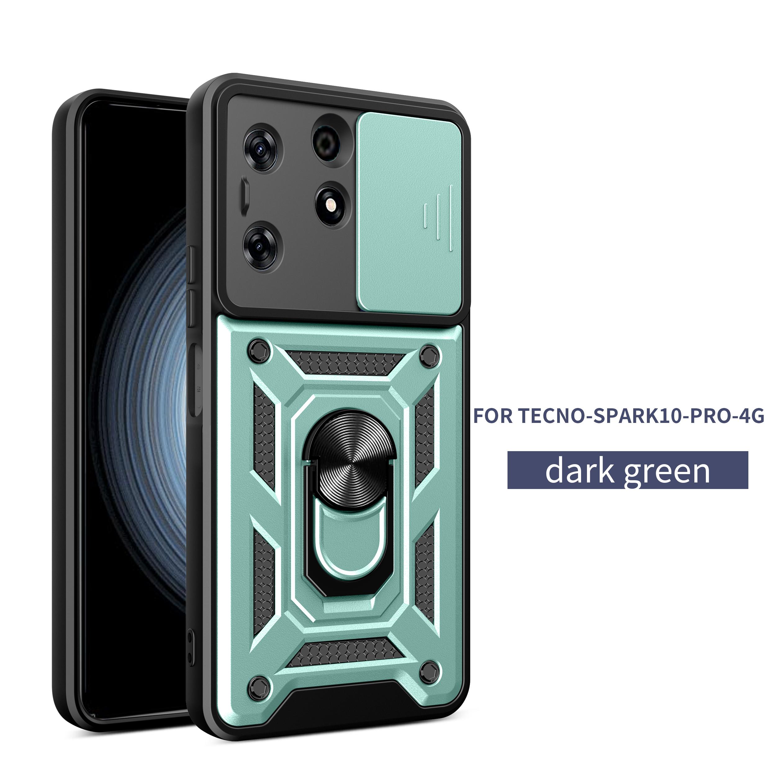 

For Tecno Spark 10 Pro Case Tecno Spark 10C Cover Spark 10 Magnetic Ring Holder Armor Phone Case Slide Camera Protect Back Cover Tecno Spark 10 Pro