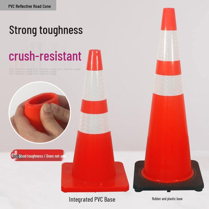 Reflective 70cm Rubber Traffic Cone - Road Safety Construction Warning Bollard