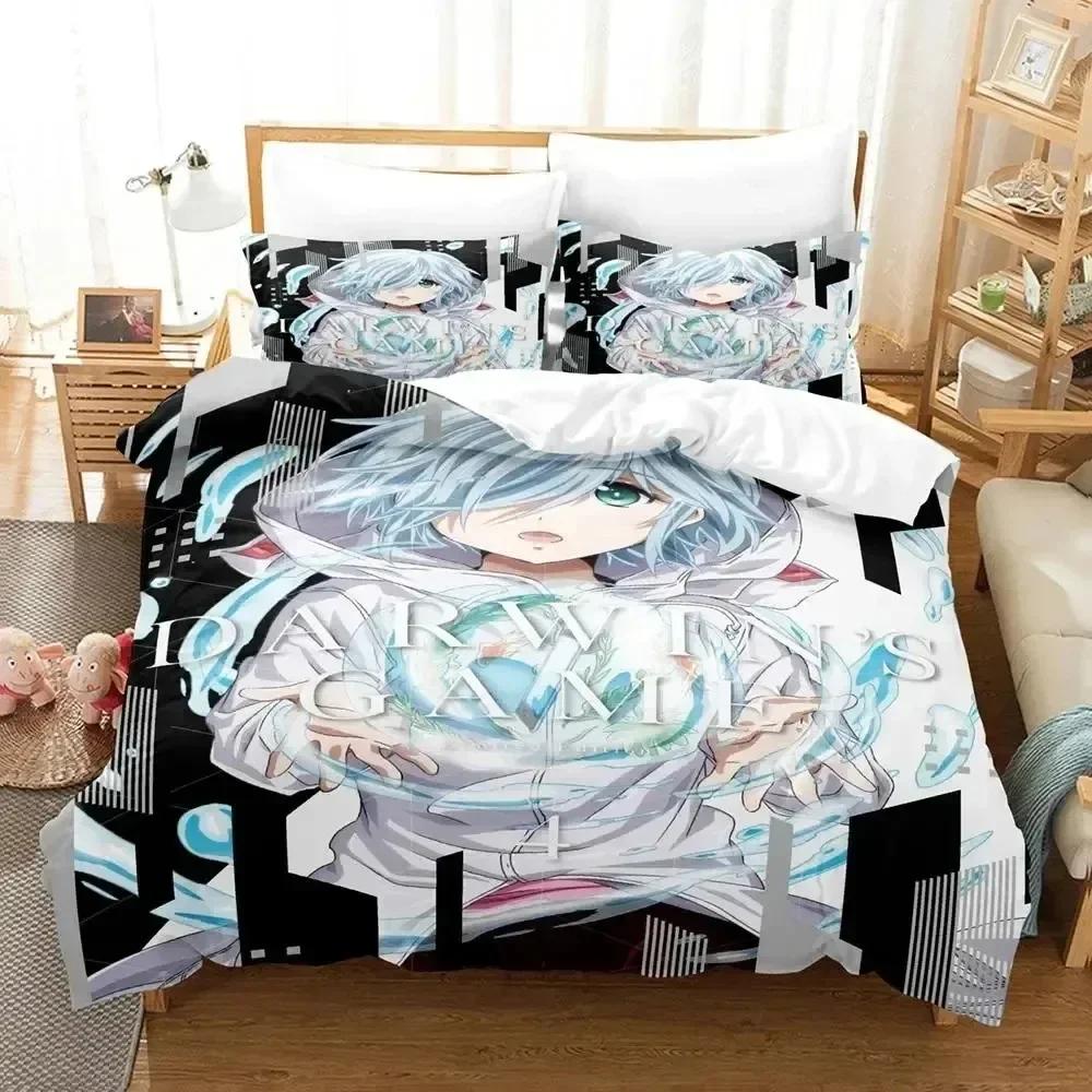 Luxury New 3D Print Anime Darwin's Game Bedding Set Duvet Cover Bed Set Quilt Cover Pillowcase Queen Size Boys Adult Bedding Set