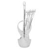 Zinc Alloy Swan‑Shaped Bracket Fruit Dessert Spoons Set Kitchen Tableware Wedding Supplies(Silver 6 Spoons )