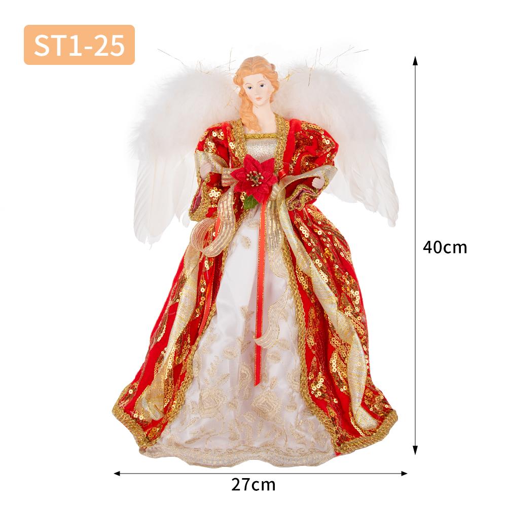 Weihnachtspuppe, stehend, Baumkrone, Figur, Engel im Kleid, für Zuhause, Tischdekoration, Raumdekoration, Statue, Wohnaccessoires, Schreibtischdekoration