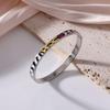 18K Electroplated Women's Retro Enamel Drip Oil Titanium Steel Bracelet, 6mm