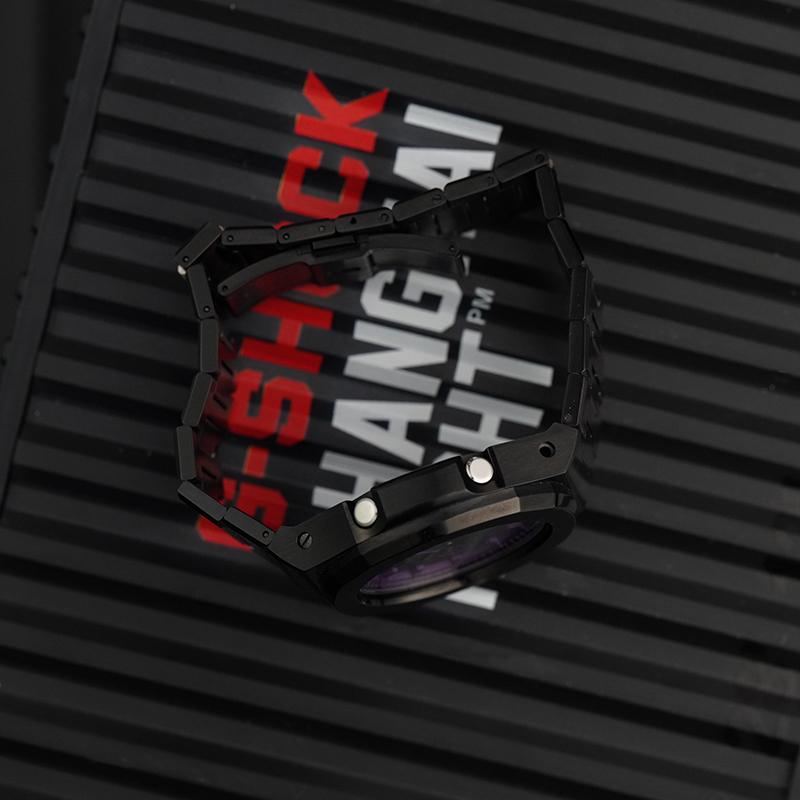 Casio Customized Watch Modified Series Dark Purple Trend Modified 200 Meters Waterproof Luminous Quartz Men and Women Same S GA-2100-1A1