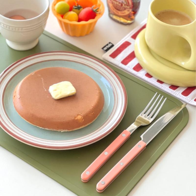 Platinum Silicone Dining Table Mat Brunch Charcoal gray