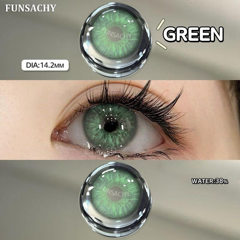 

FUNSACHY 2 шт. Натуральные контактные линзы для глаз, модные корейские мягкие линзы коричневого цвета, косметические линзы для женщин, годовые косметические линзы