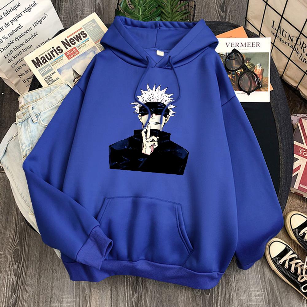 Gojo Satoru Jujutsu Kaisen Printing Hoody Thick Winter Sportwear Fleece Autumn Sweatshirt Oversized Loose Hoodie