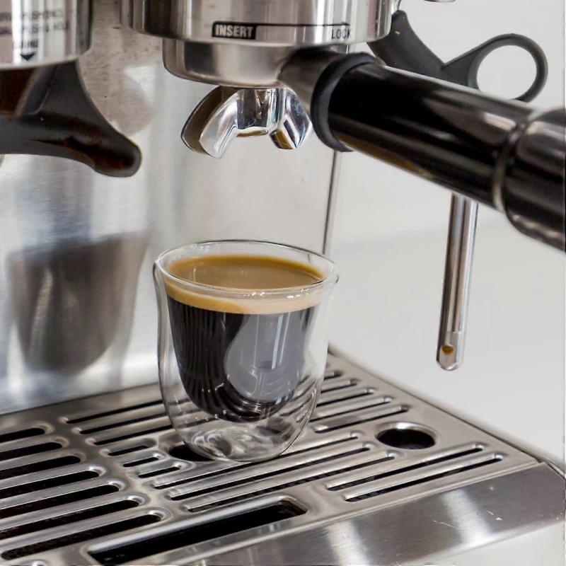 4 Pack 80ML Espresso Cups, Double Wall Thermo Insulated Espresso Cups, Glass Coffee Cups