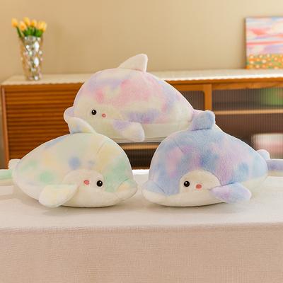 New Rainbow Dolphin Pillow Doll Cute Dolphin Plush Toy Little Dolphin Doll Ragdoll Children's Toy