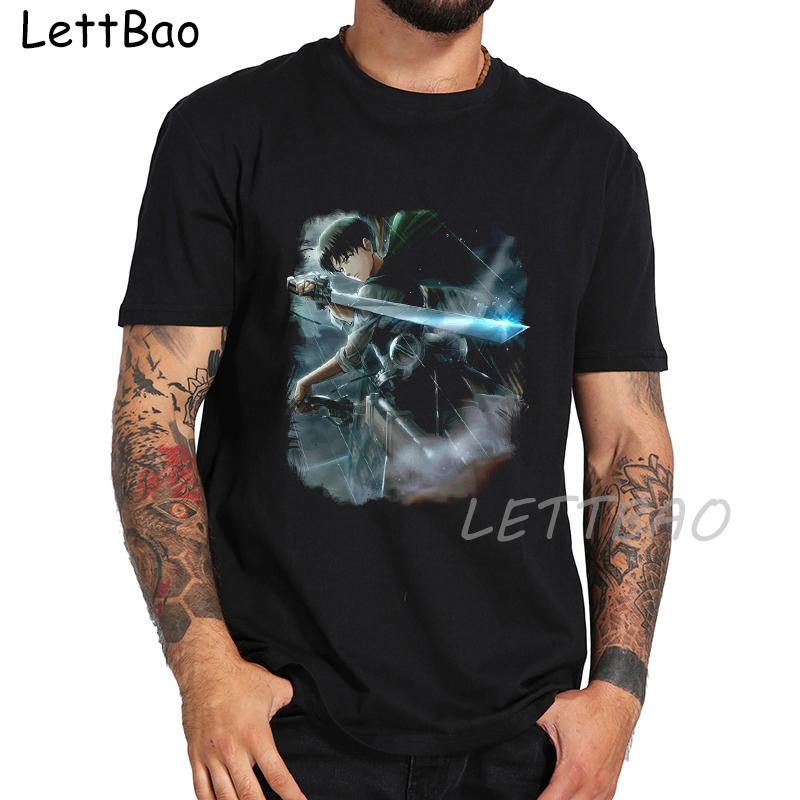 Japanese Anime Attack On Titan T Shirt Women Men Black Cotton T Shirt Cartoon Graphic Fashion