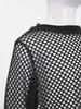 Maglietta da ragazza a rete trasparente con trafori, girocollo a coste, manica lunga, crop top, top per skateboard, hip hop, street dance