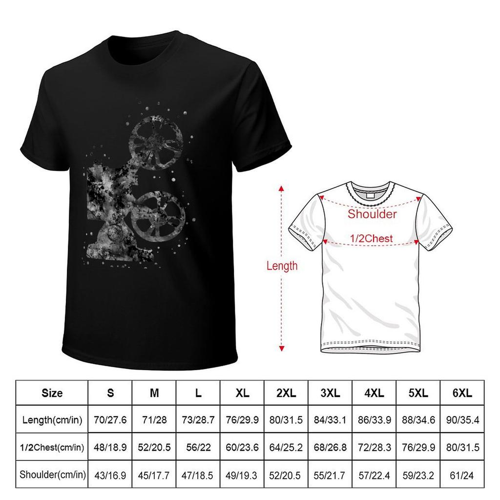 Vintage film movie projector TShirt anime stuff for a boy oversized graphic tee mens t shirts top quality