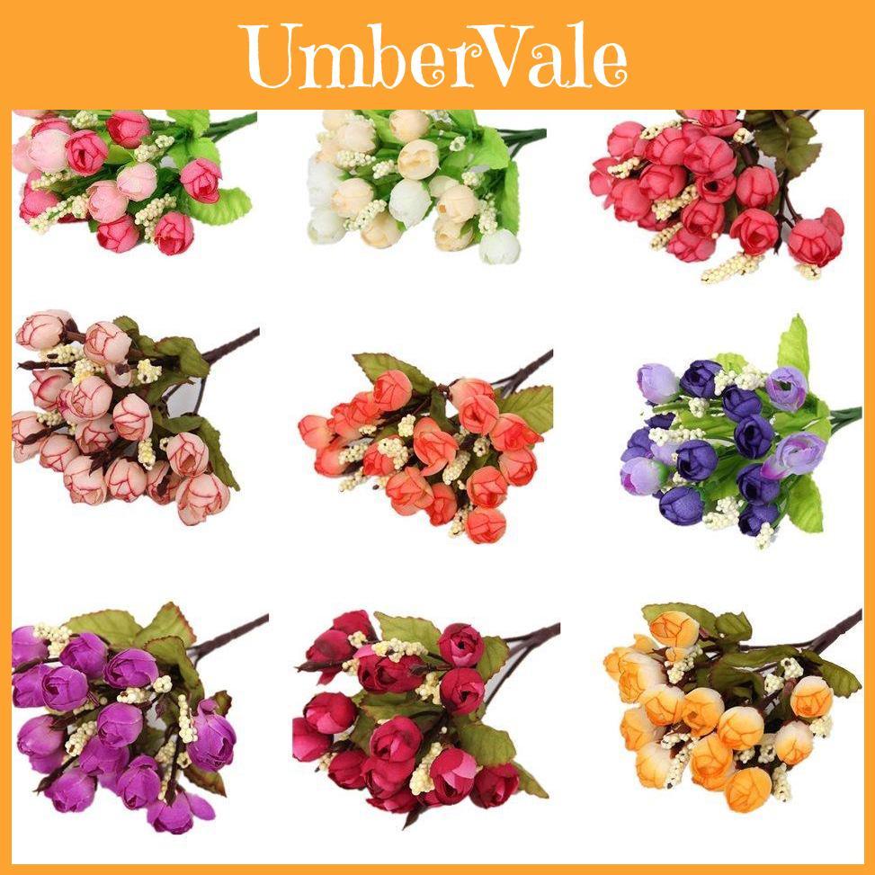 Stunning Artificial Tea Rose Buds Bouquet For Timeless Bridal And Home Decor