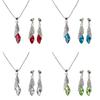 Trendy Jewelry Set Unique Teardrop Pendant Necklace and Pendant Earrings Set Alloy Texture Suitable for Gift Giving