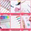Floral Outline Dual Line Quick-Dry Highlighter Pen Set for Journaling and Student Use