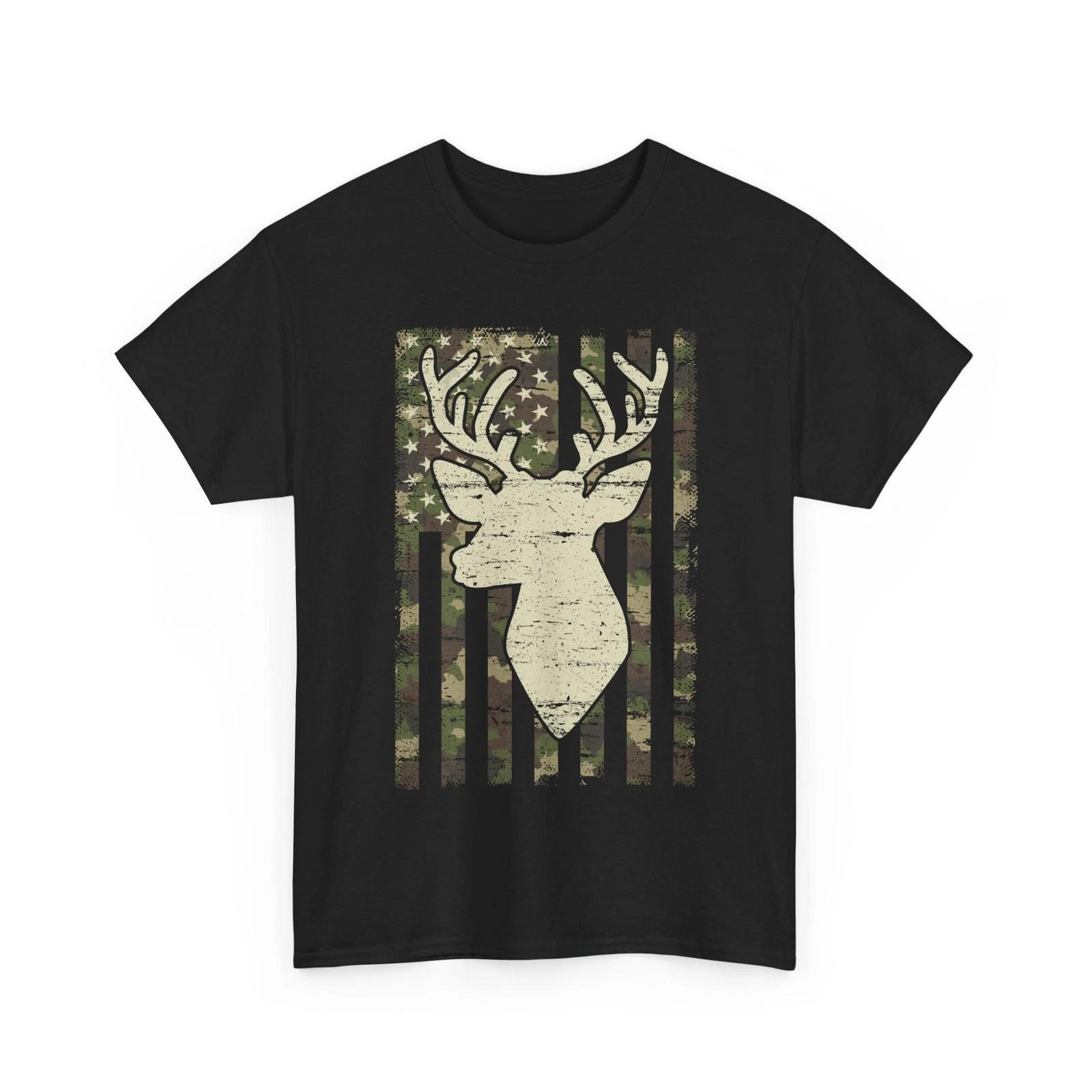 Deer Hunting American Flag Camo Shirt, Hunting Season Lovers Hunters T shirt 4XL