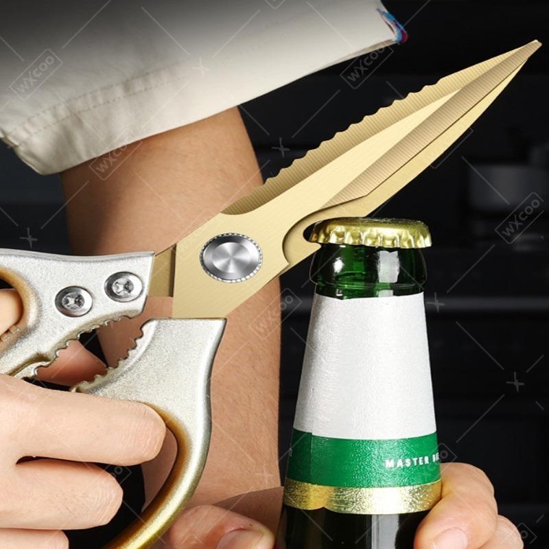 WXCOO Stainless Steel Kitchen Scissor Shears Multi-function Household Cutting Tool for Chicken Bone, Fish Scale, Cooking