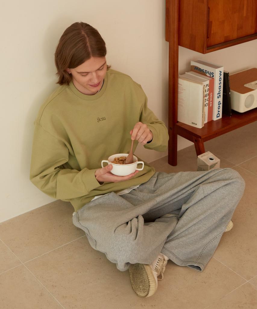 DIVINE DISTANCE Side Stitch Line Sweatpants [Grey Melange]