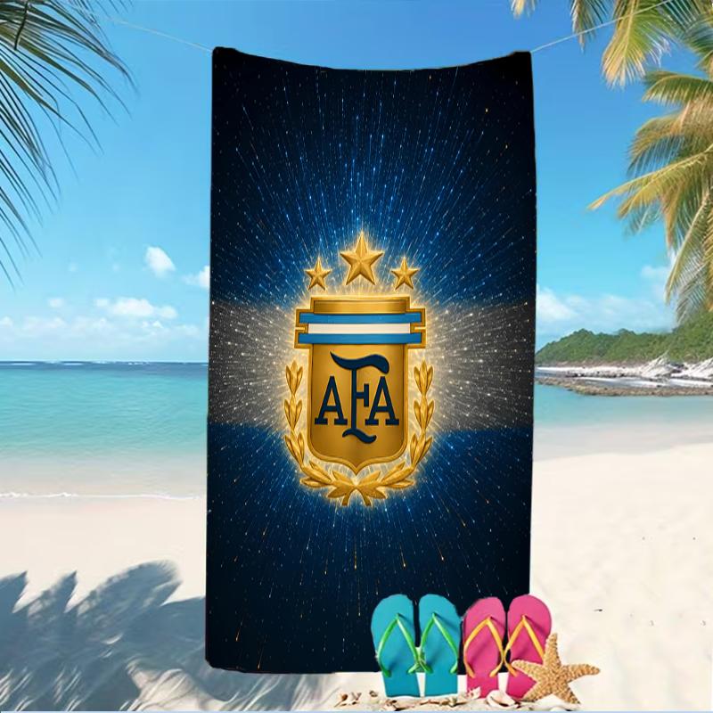Beach Towel with Argentina Football Pattern - soft,absorbent,machine washable Lightweight&Modern,swimming,Travel Essentials