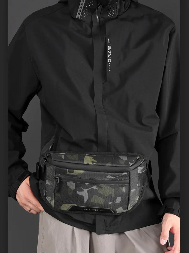 Men's Travel Portable Bag Waterproof Multi-functional Chest Bag Outdoor Sports Shoulder Bag Waist Pack Crossbody Sling
