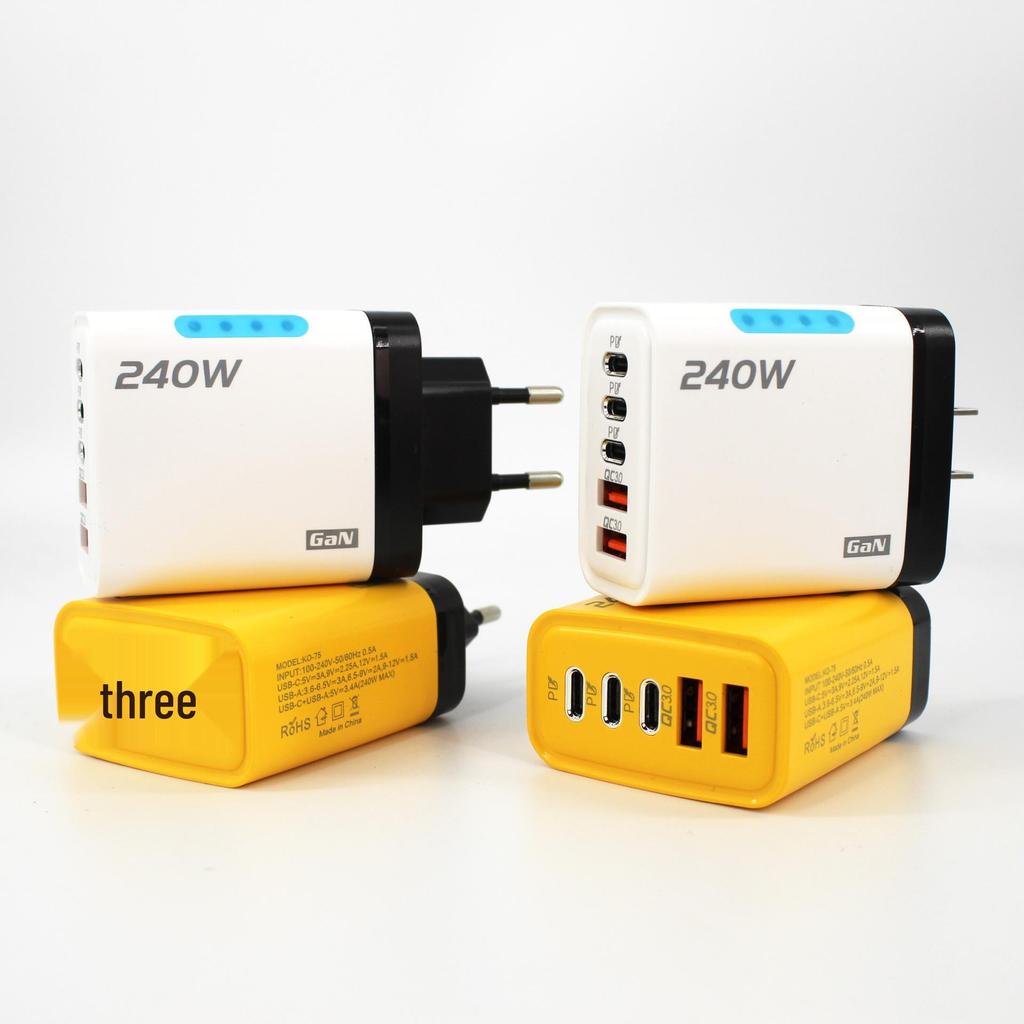 240W Multi-Port Charger: 3 PD + 2 USB Ports, Fast Charging for Apple & Huawei Phones