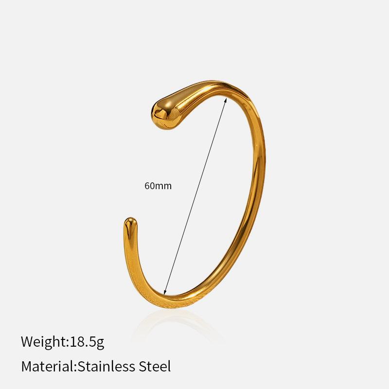 1011 stainless steel cast open bracelet, size and small head smooth texture bracelet 18K gold titanium steel jewelry