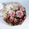 Floral Elegance In Pink Roses 8-Frame for Travel, Camping, Casual Lightweight Portable Umbrella, Essential for Every Family Holidays Birthday Gift