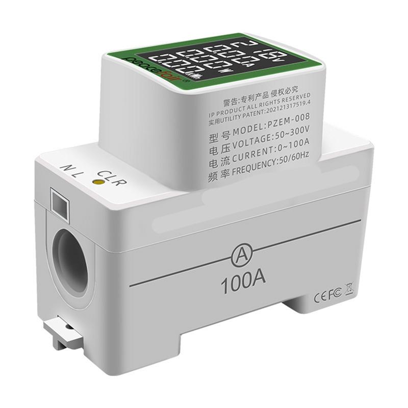 2025 New Peacefair PZEM-008 Din Rail Electricity Digital Power Energy Meter Watt Kwh Wattmeter Monitor Ammeter Voltmeter