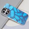 For iPhone 16 Case Silicone+PC IMD Laser Texture Matte Phone Cover