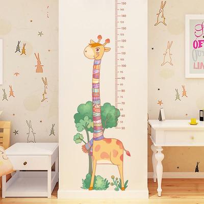 Cartoon Height Stickers Unicorn Dinosaur Giraffe Wall Height Measuring Tape Stickers for Children's Room Kindergarten Decoration