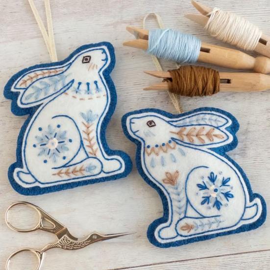 Easter Egg Embroidery Felt Kit DIY Craft Set with Embroidery Design Handmade Felt Easter Egg Ornament