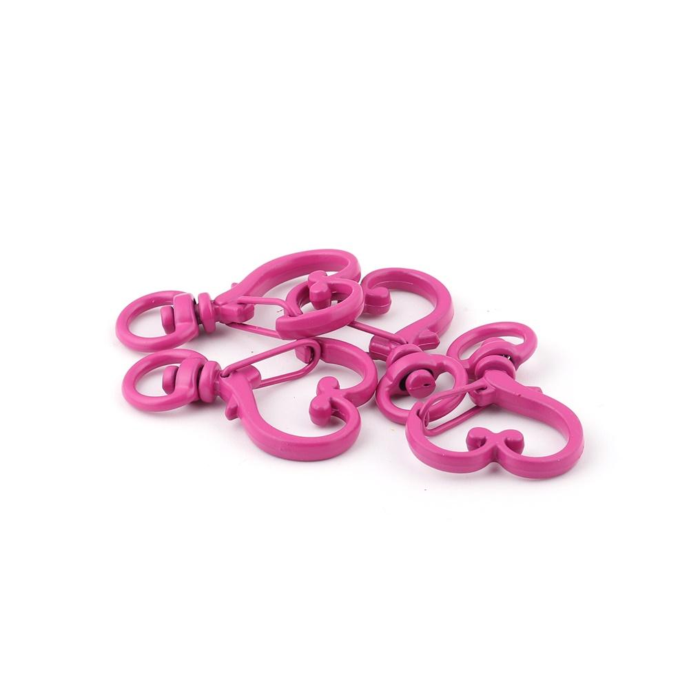 5Pcs/Lot Colorful Metal Heart Lobster Clasp Hooks Key Rings Connectors for DIY Keychain Jewelry Making Findings Accessories