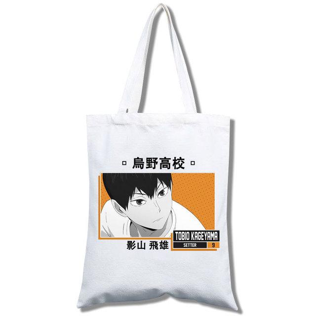 Tee Haikyu Manga Nishinoya Yuu Oikawa Tooru Cartoon Druck Grafik Einkaufstaschen Mädchen Mode Casual Paket Einkaufstasche