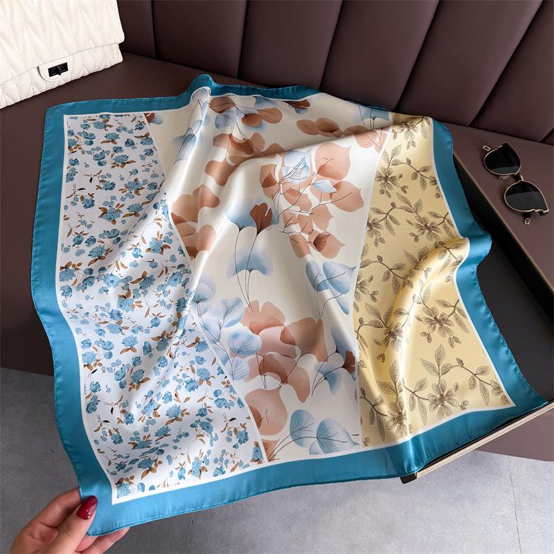 Luxury Designer Print Scarf Women Silk Scarves Square Bandana Hijab Wrap Neckerchief Shawl Kerchief Hair Band Foulard