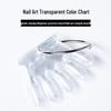Nail Art Display Chart: Transparent Natural Color Tips with Crown Design - 5 Fingers Fake Nails