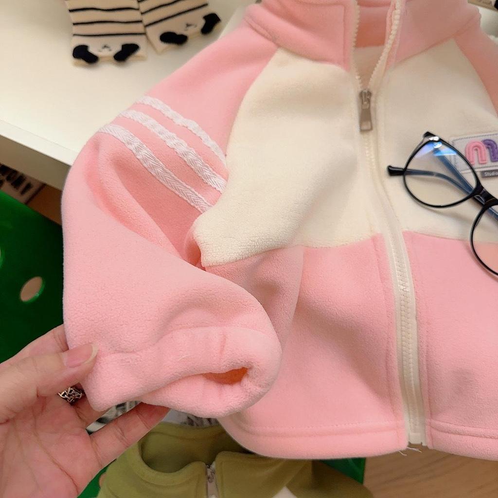 Kids' Fleece-Lined Outerwear Jacket: New Style Orly for Boys, Warm Girls' Jacket, Baby Thickened Autumn/Winter Cotton Wear.