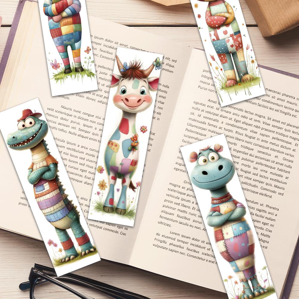 32pcs, cute animal collage bookmarks, whimsical bookmarks, birthday gifts, perfect for teachers, readers, and book lovers.