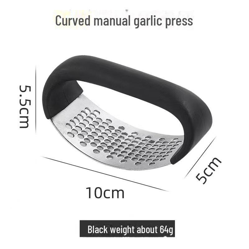 Stainless Steel Garlic Press and Peeler: Manual Household Garlic Pounder and Clip Tool