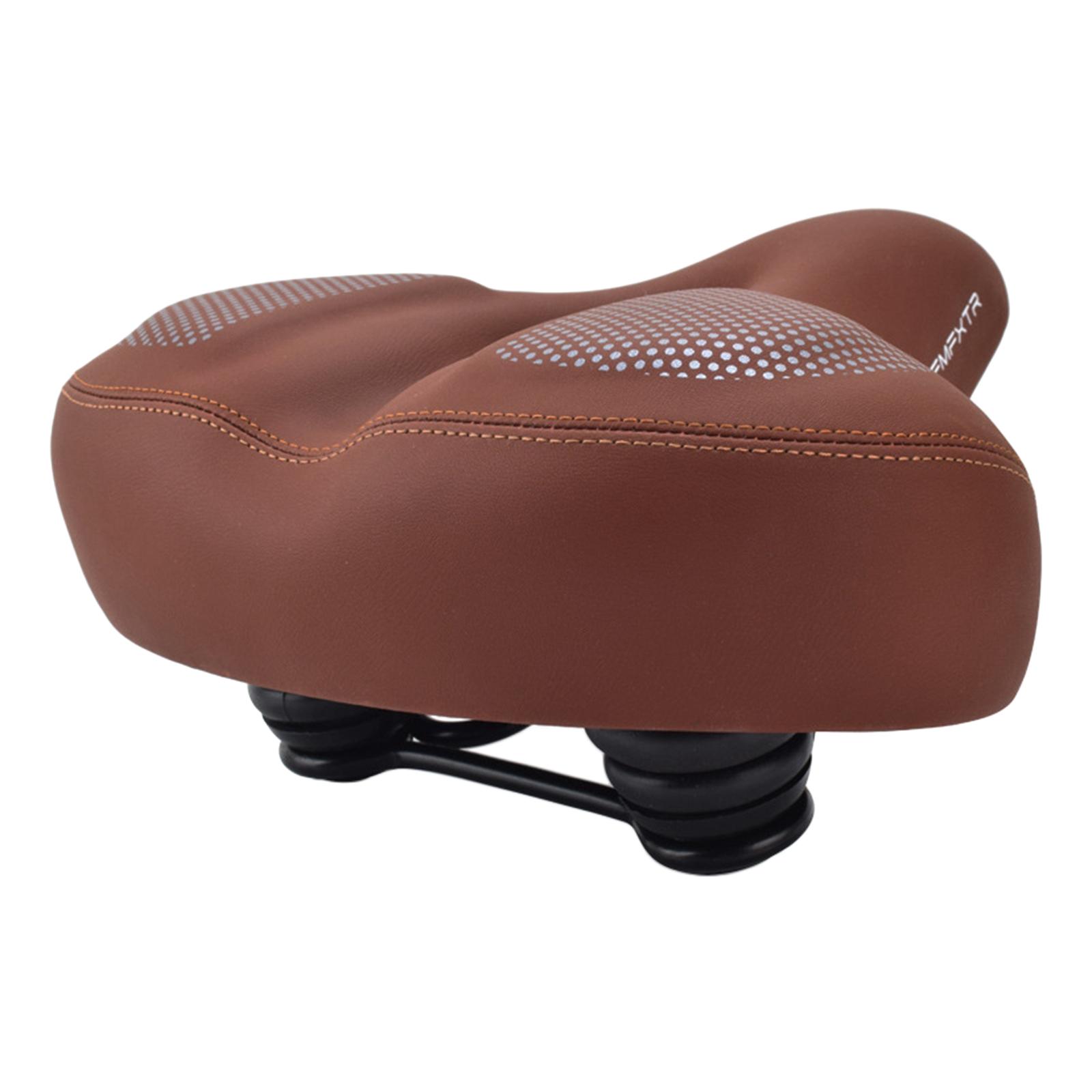 Bike Seat Padded Comfortable Seat with Shock Absorbing Springs Bike коричневый