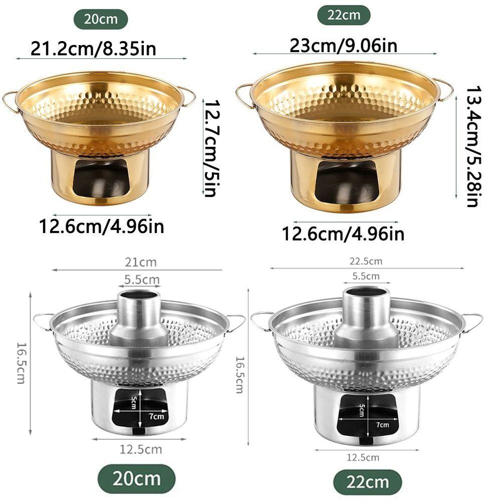 Fast Heating Stainless Steel Hot Pot Thickened Dessert Holder Double Ears Hot Pot  Food Serving