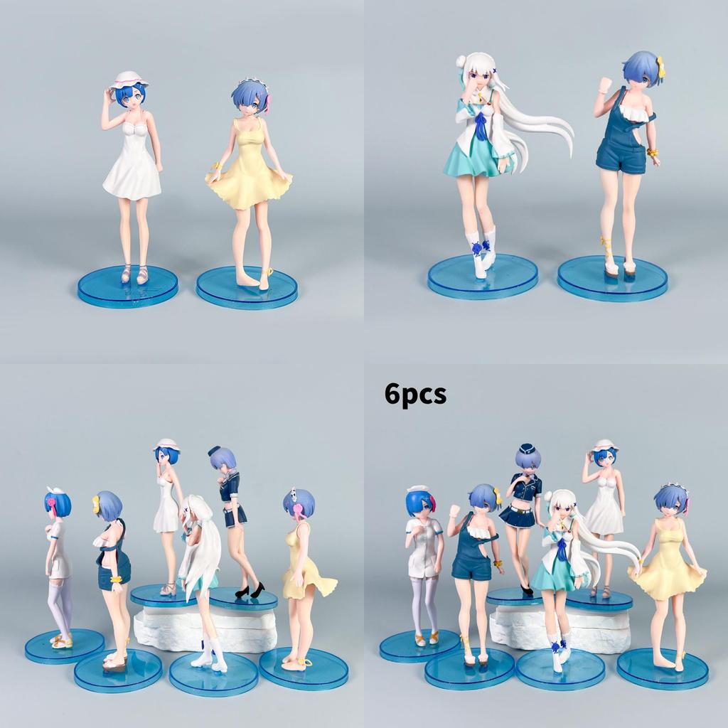 From Zero Anime Pvc Figure Set Featuring Rem And Emilia For Cosplay And Collection