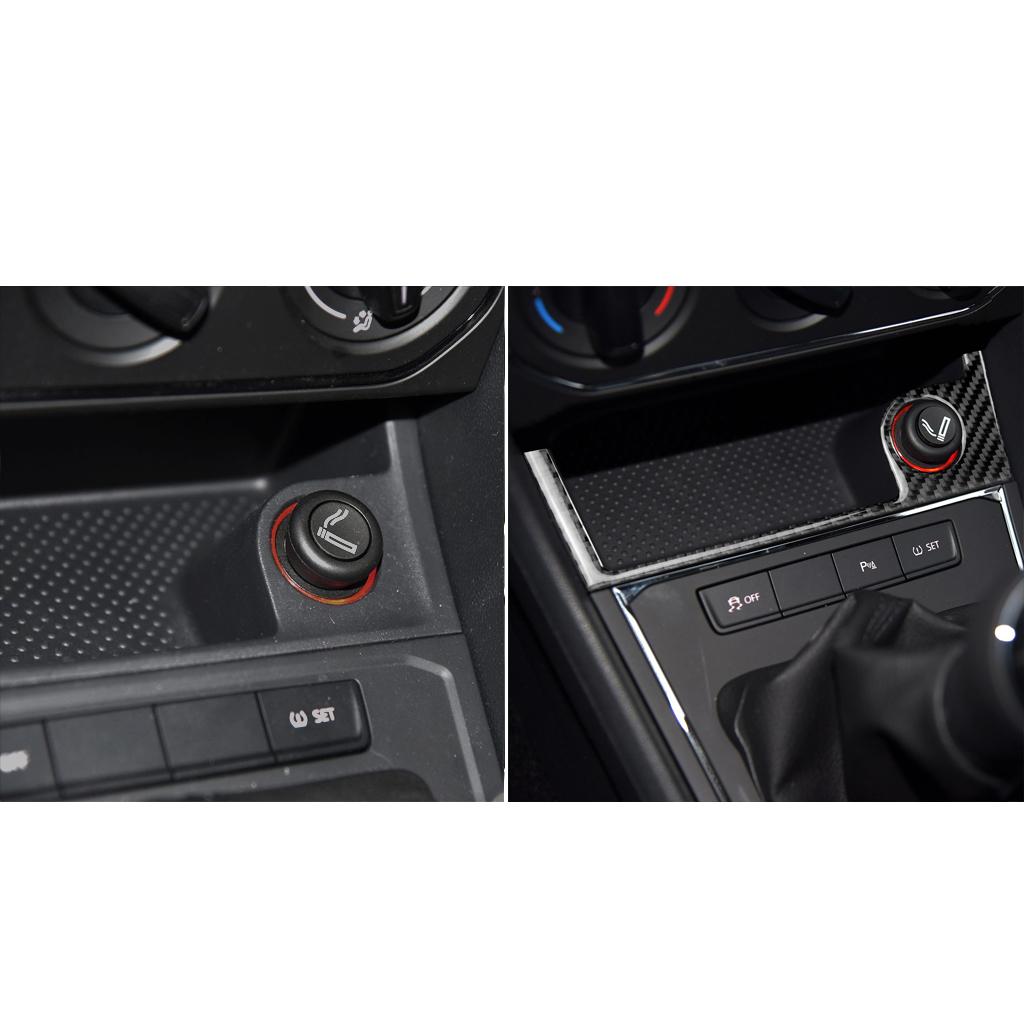 Carbon Fiber Cigarette Lighter Panel Interior Decoration Cover Trim for VW LAVIDA 2015 2016 2017 Car Styling Accessories Sticker