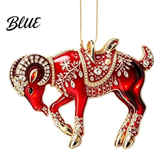 Decorative Hanging Ornaments for Tree 2PCS Christmas Goat Ornaments 2D Acrylic Festive Party Supplies Pendants Lightweight Holiday Home Decor